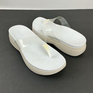 VIONIC Luminous white clear thong platform slip on sandals Size 7 New